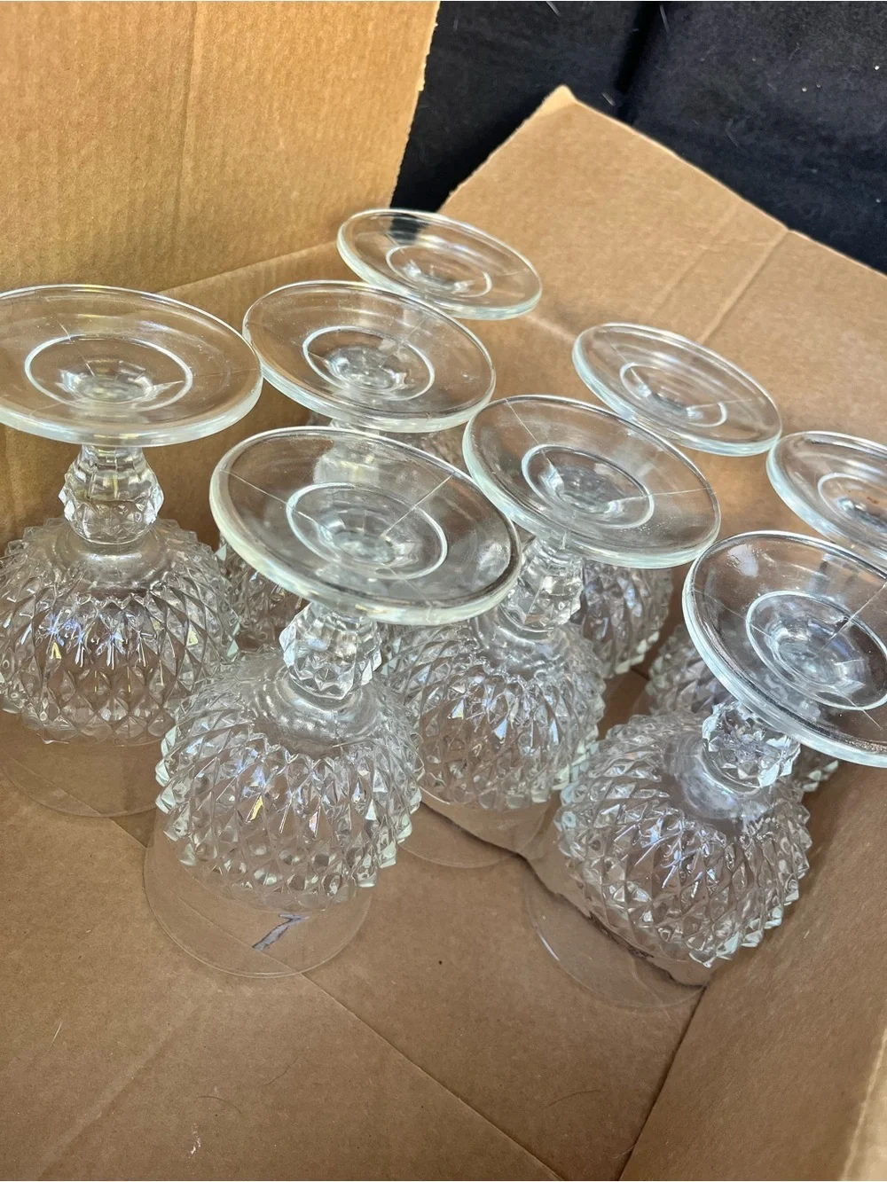 Crystal-Effect Clear Glass Goblet - Set of 8